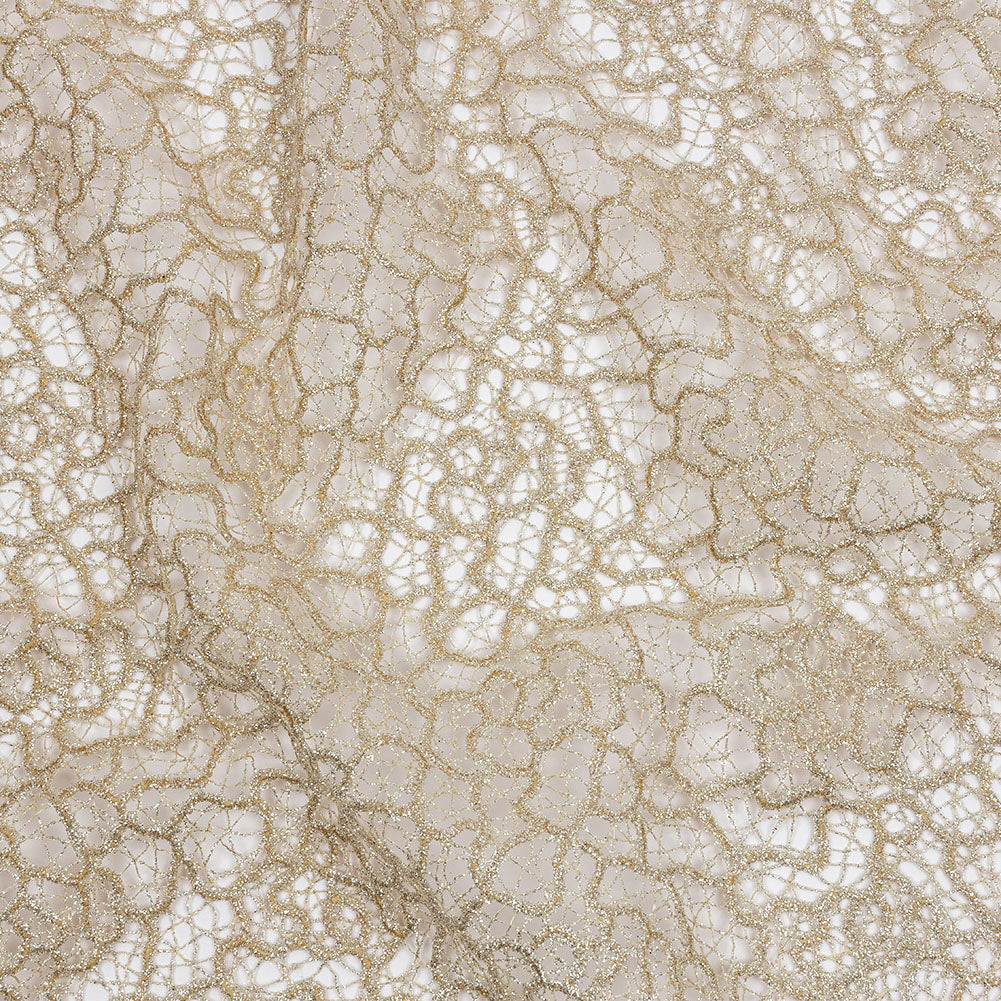 Guipure Lace with Glitter - Nude Meandering Lines - Joann Fabrics