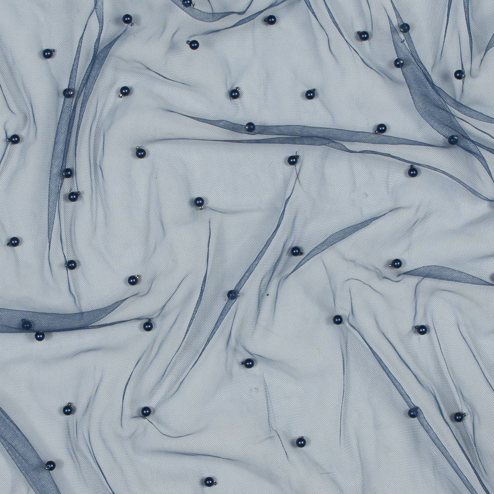 Beaded Tulle - Navy - Sylvie Collection - Joann Fabrics