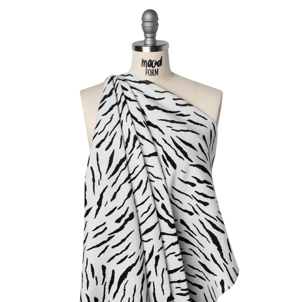 Stretch Cotton 2x2 Rib Knit Print - Black and White Zebra Stripes - Deadstock - Joann Fabrics