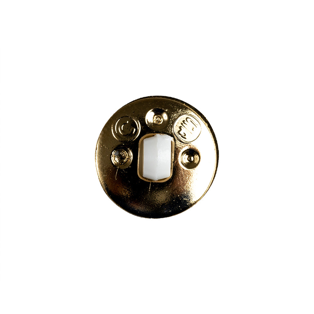 White and Gold 2-Piece Cone-Shaped Shank Back Button - 24L/15mm - Joann Fabrics
