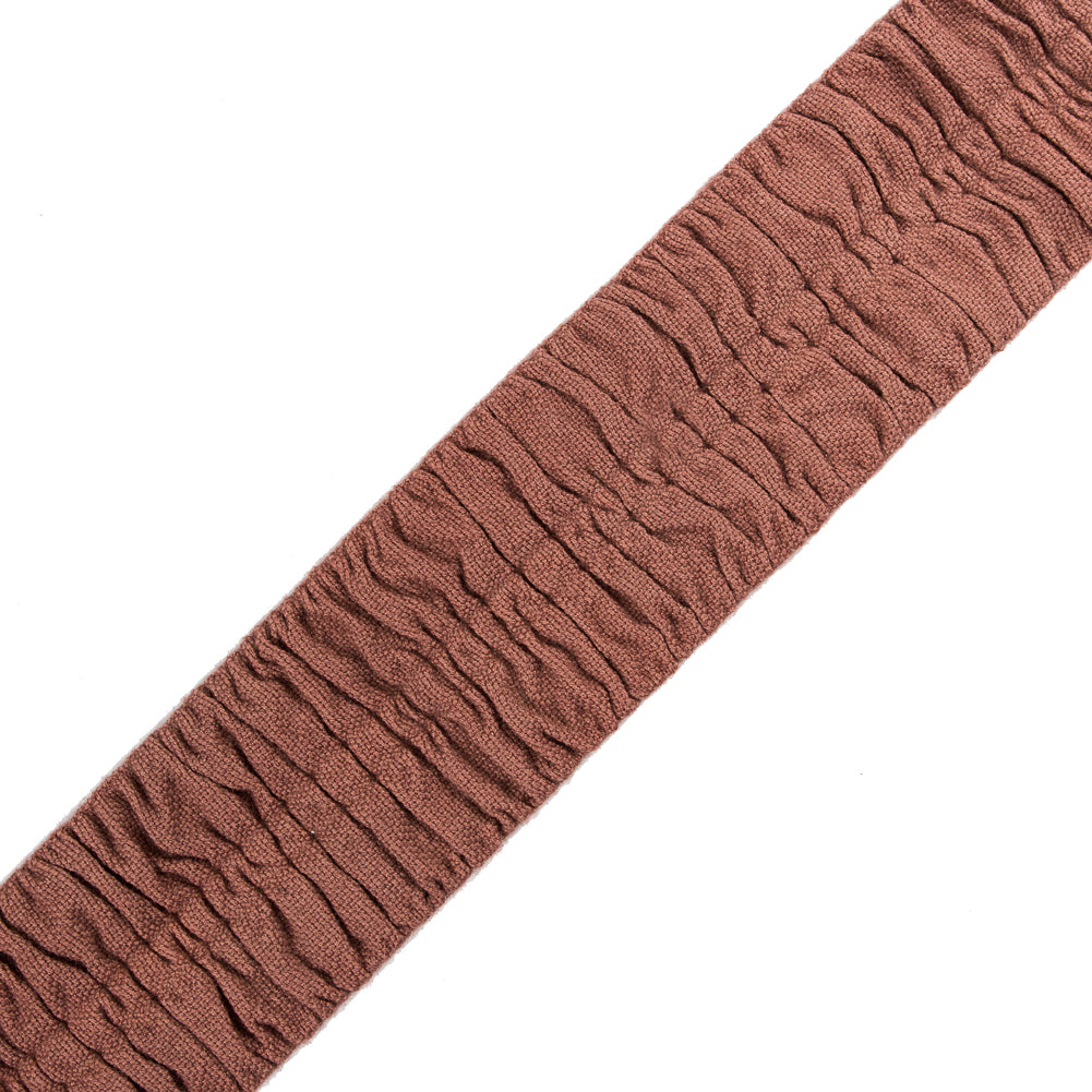 Italian Dusty Rose Ruched Stretch Wool Trimming - 2.375