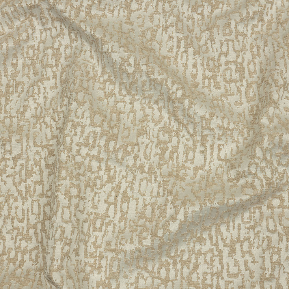 Cotton and Recycled Polyester Drapery Jacquard - Champagne Bark-Like Abstract - British Imported - Joann Fabrics