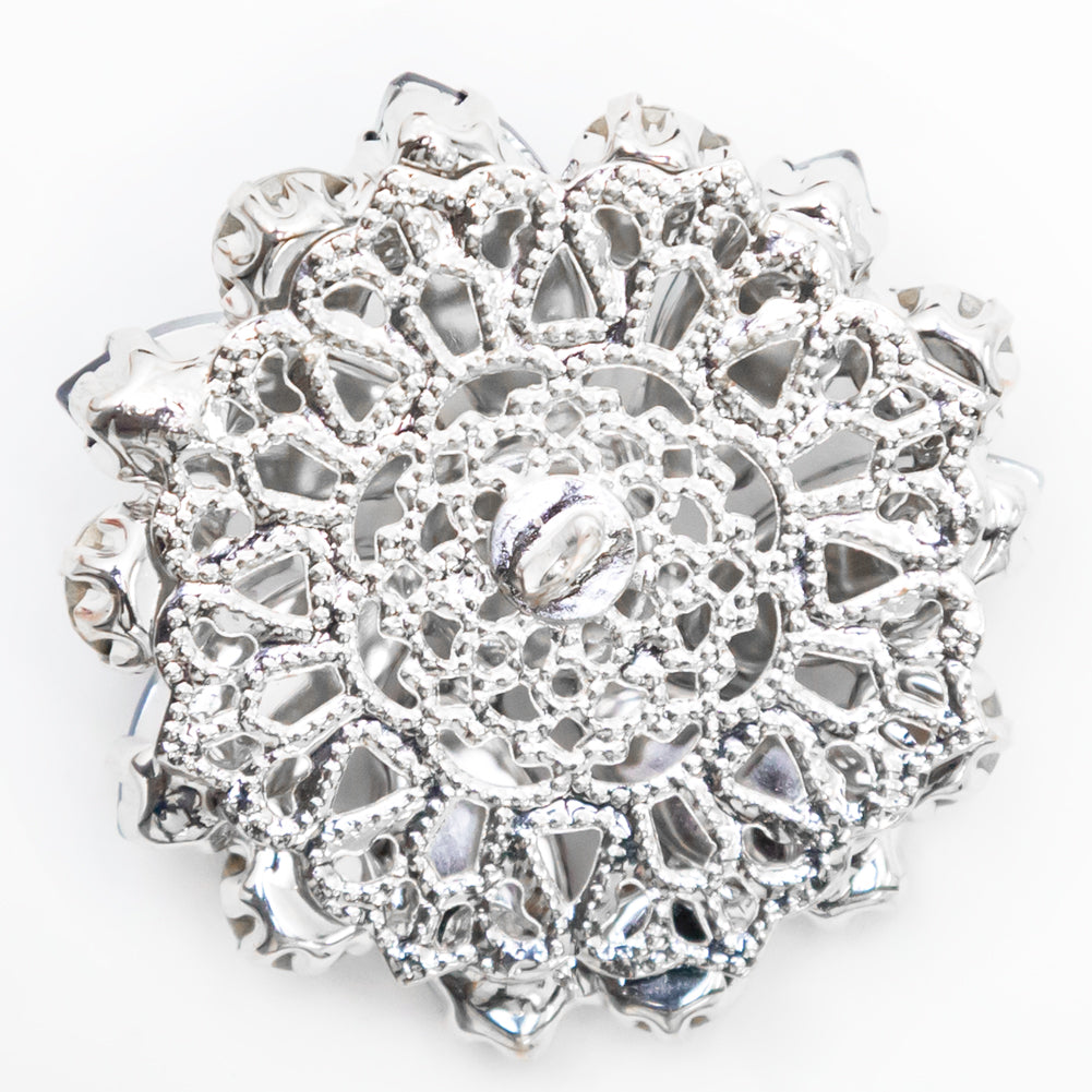 Italian Silver, Navy and Crystal Rhinestone Button - 58L/37mm - Joann Fabrics