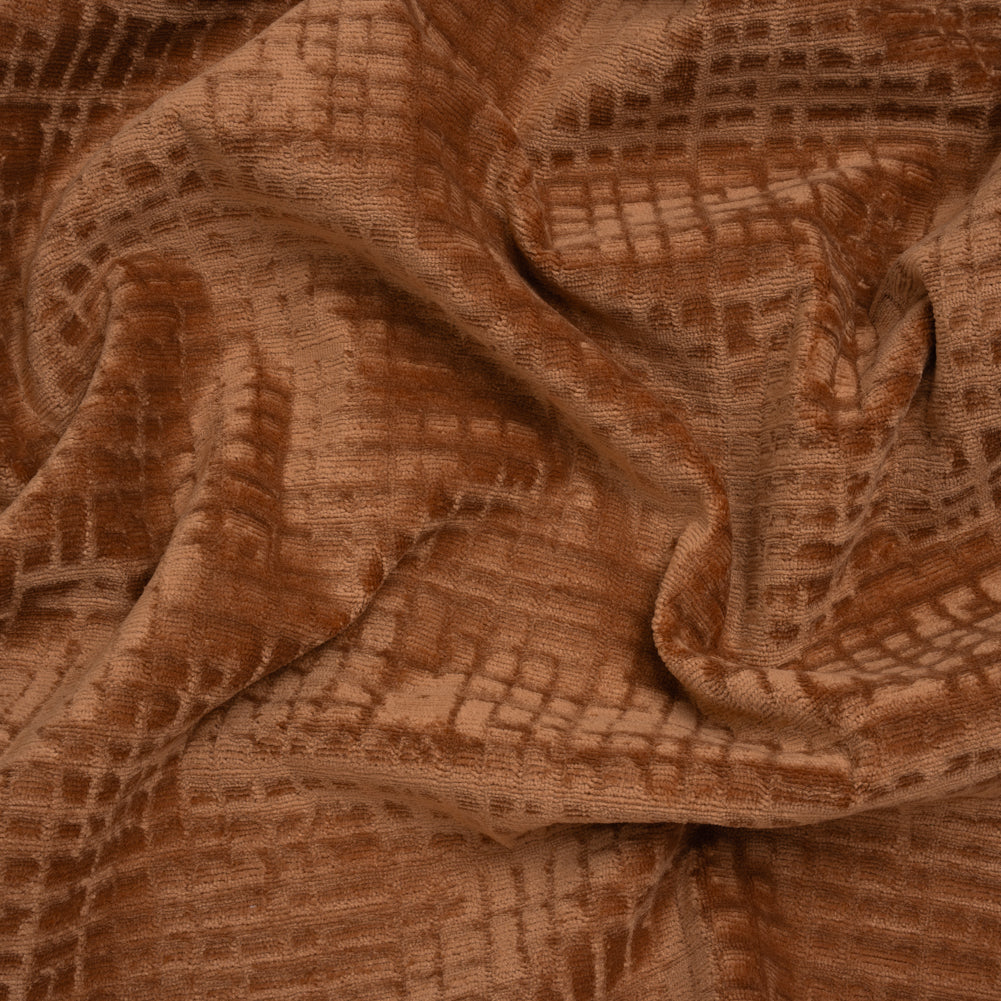 Polyester Upholstery Chenille - Terracotta Grid Texture - Carolina Collection - Joann Fabrics