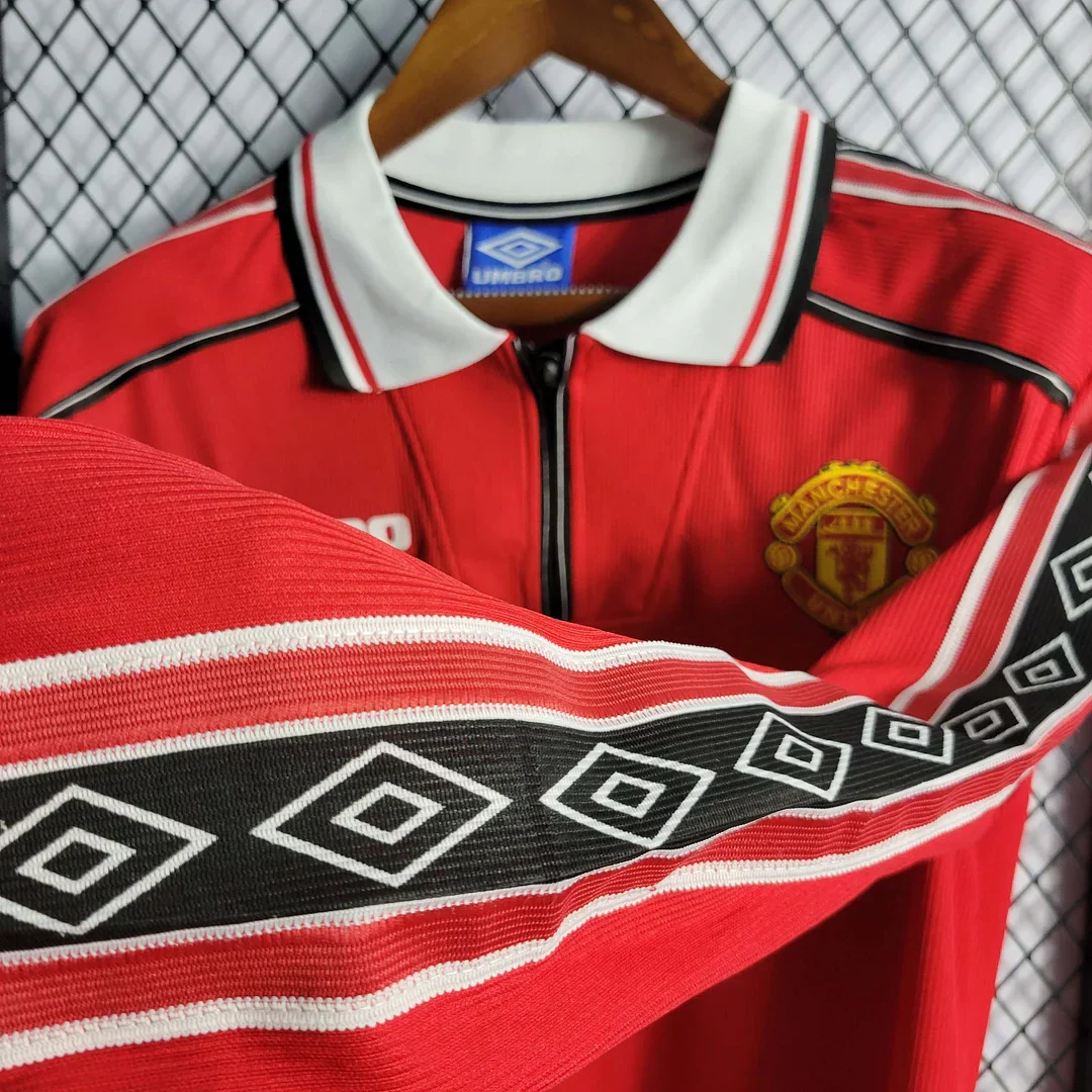 1998/1999 Retro Manchester United Home Jersey Long Sleeve