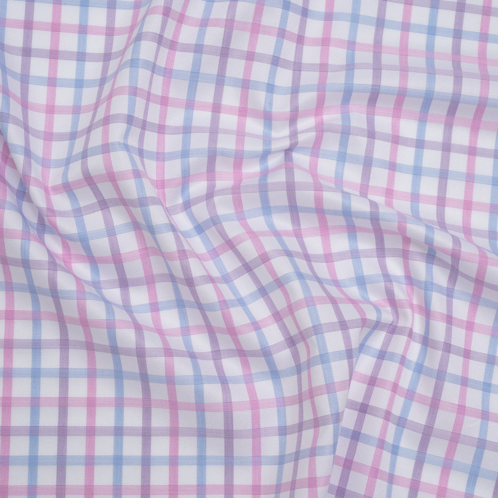 Cotton Twill Shirting - Baby Pink, Lavender and Light Blue Checks - Deadstock - Joann Fabrics