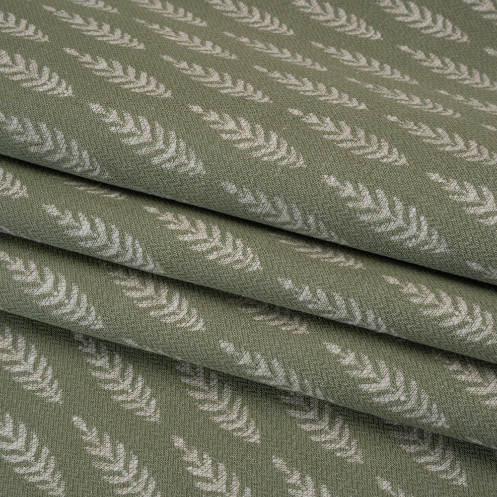 Recycled Polyester and Cotton Jacquard - Moss Lines of Leaves - British Imported - Joann Fabrics