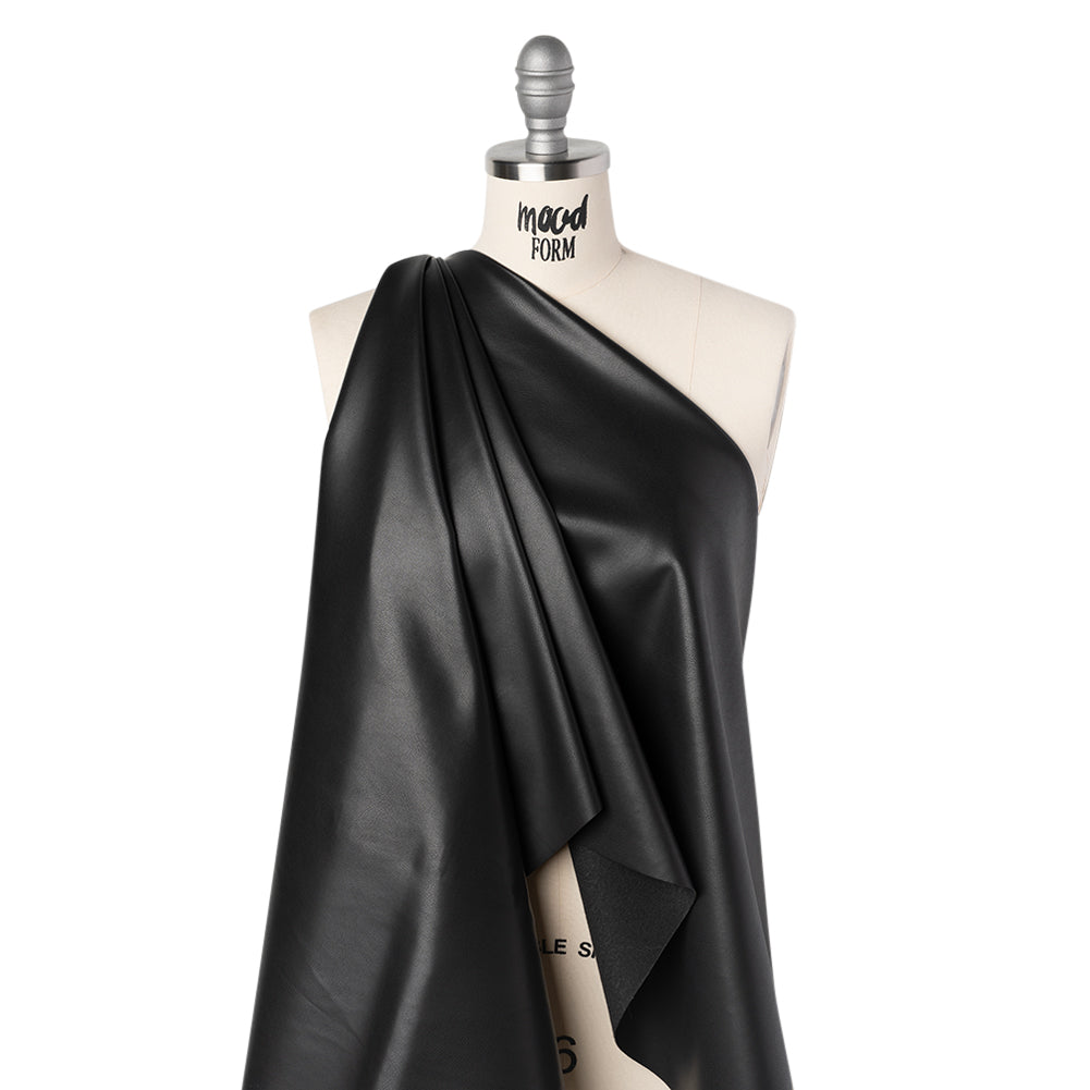 Stretch Faux Leather with Suede-Like Brushed Backing - Pebble Black - Jodi Collection - Joann Fabrics