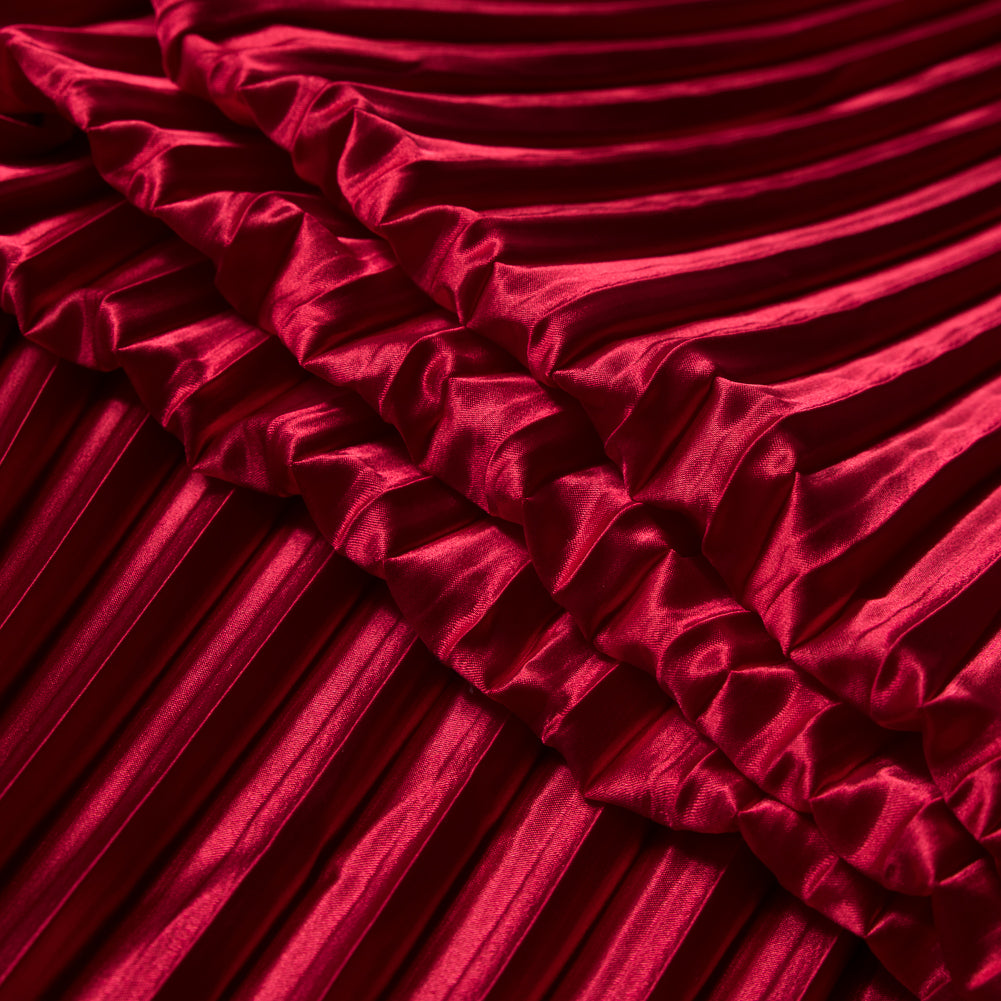 Pleated Stretch Satin - Red - Andreas Collection - Joann Fabrics