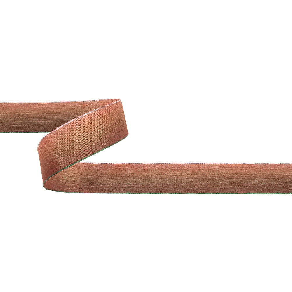 Desert Sand and Green Ombre Wire Edged Ribbon - 0.875