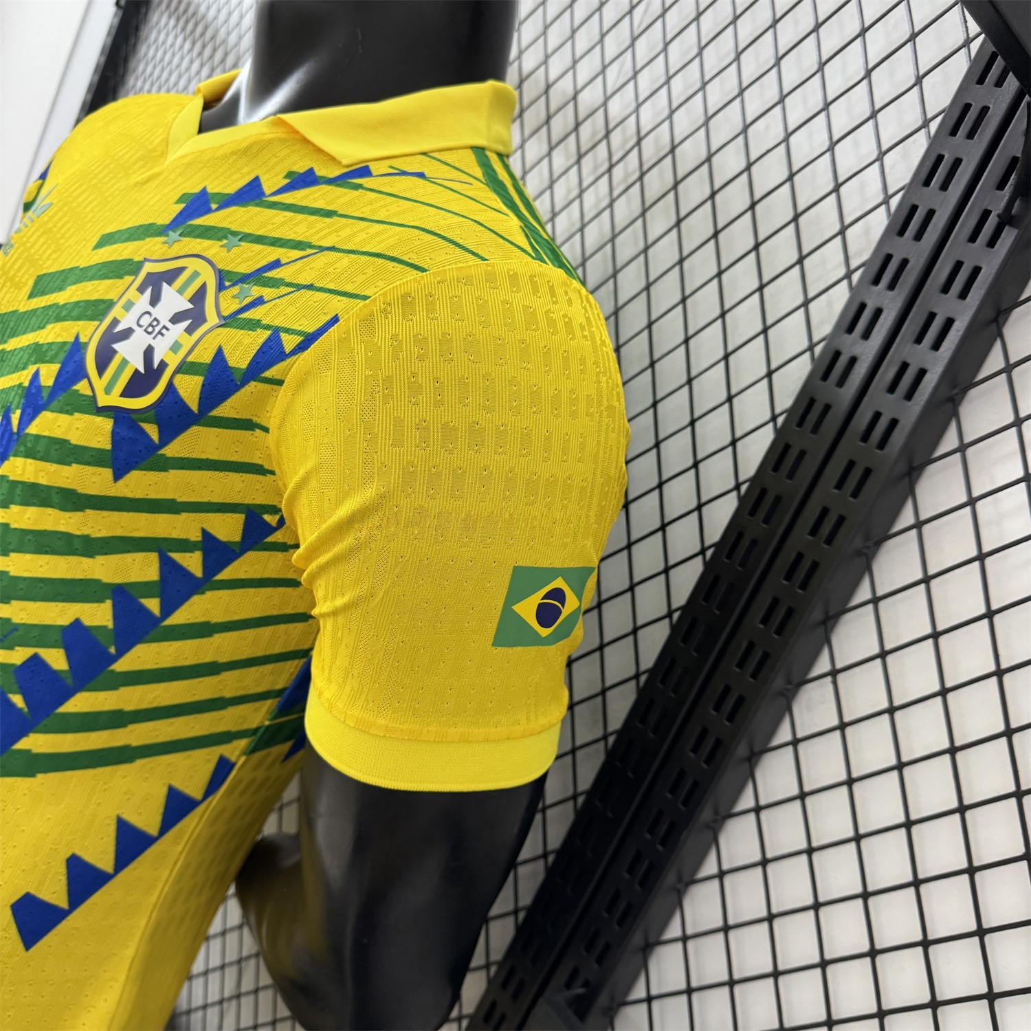 Brazil 2026 Blue-Green Stripes Yellow Special Jersey - Player Version - UnitedFutballJersey