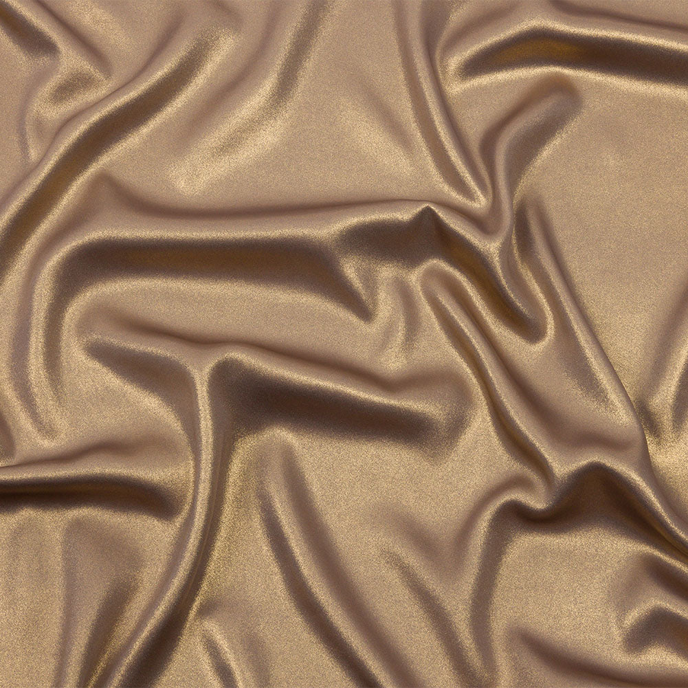 Ultra-Smooth Polyester Georgette with Foiling - Taupe and Gold - Valeria Collection - Joann Fabrics
