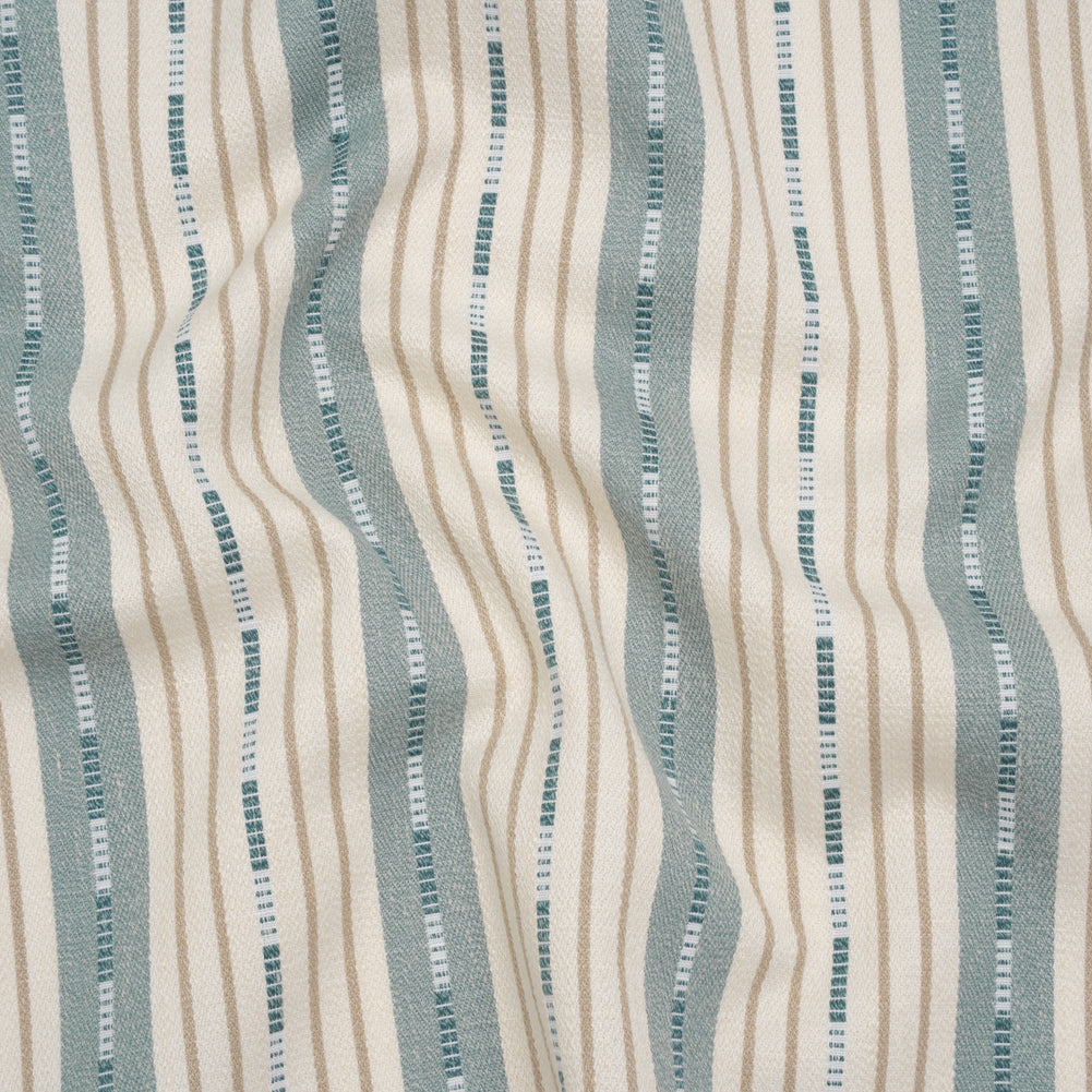 Recycled Polyester Twill Jacquard - Seaspray Stripes and Dashes - British Imported - Joann Fabrics