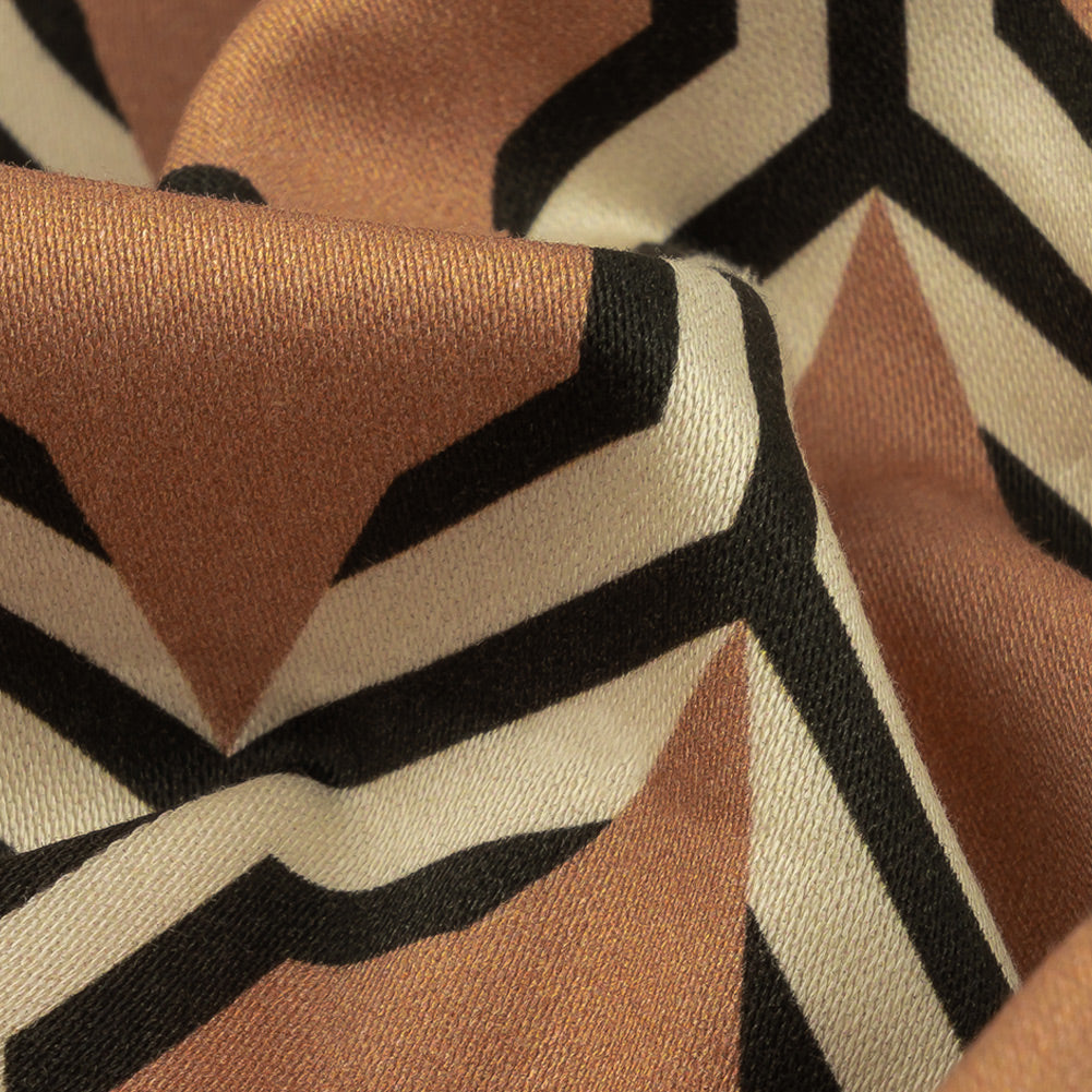 Stretch Cotton Sateen - Warm Tan Honeycomb Geometric - Sweet as Honey Print - Mood Exclusive Wisteria Collection - Joann Fabrics