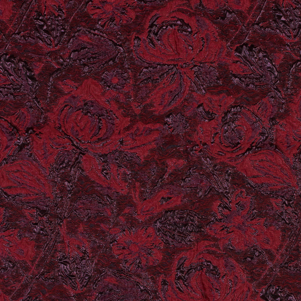 Red and Aubergine Luxury Abstract Metallic Brocade - Joann Fabrics