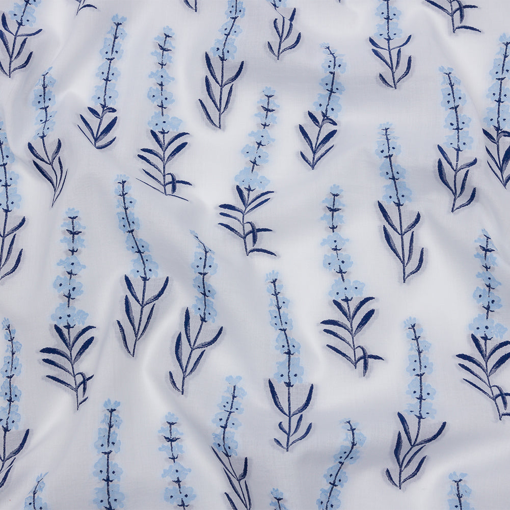 Italian Classic Blue and White Floral Cotton Jacquard - Joann Fabrics