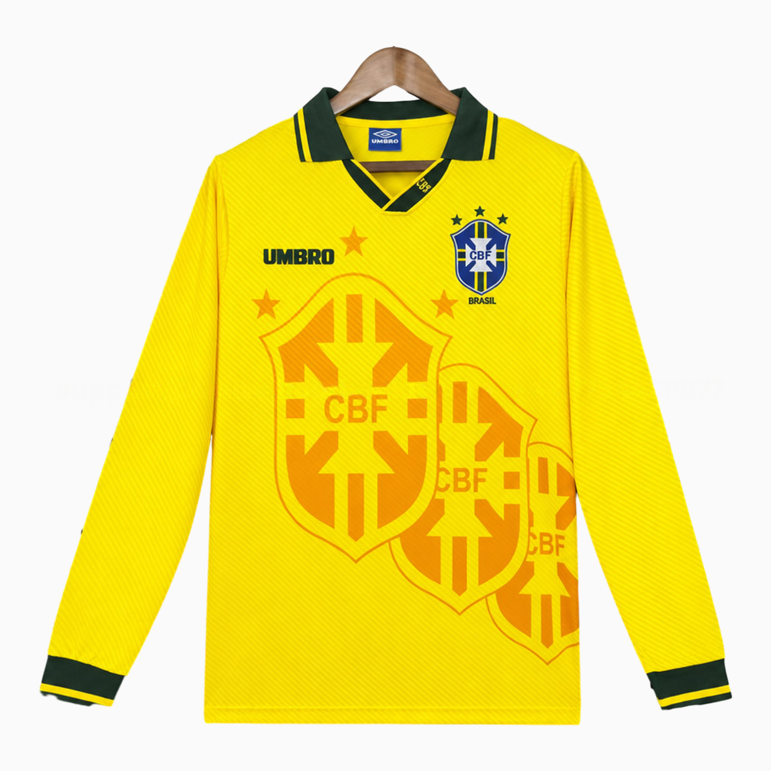 Retro Brazil 1994 Home Long Sleeves Jersey - Fans Version - UnitedFutballJersey