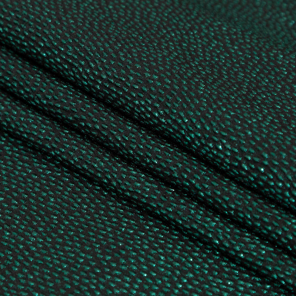 Metallic Green on Black Abstract Luxury Brocade - Joann Fabrics