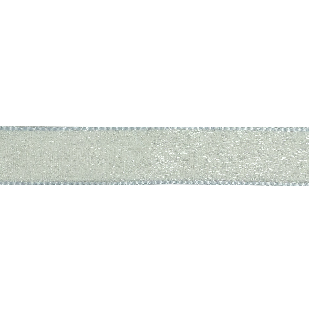 Pale Blue Shimmering Organza Ribbon with Woven Edges - 0.75