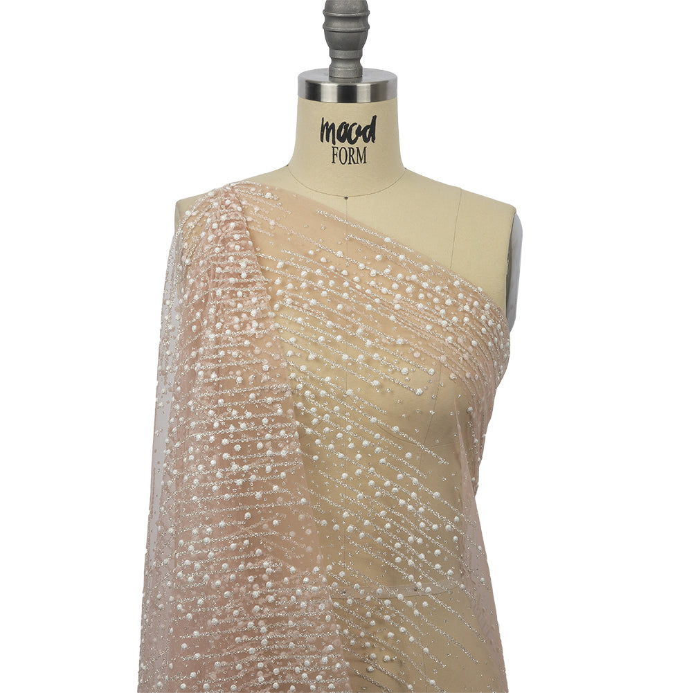 3D Puffy Glitter Tulle - Powder Pink Spotted Striations - Joann Fabrics