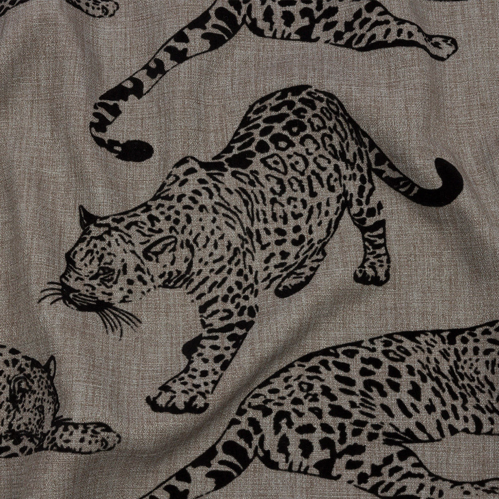 Flocked Polyester Drapery Woven - Slate Jaguars - British Imported - Joann Fabrics