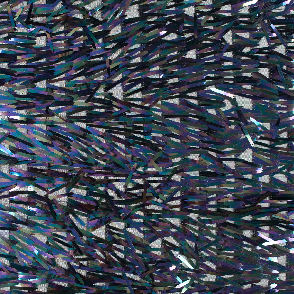 Soft Tulle with Fringe Sequins - Shiny Oil Slick - Phryne Collection - Joann Fabrics