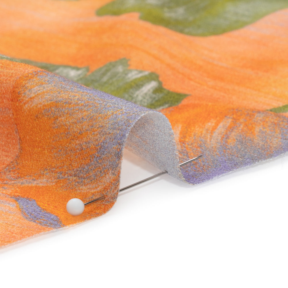 Mood Exclusive Orange Clementines and Lavender Cotton Crepe - Joann Fabrics