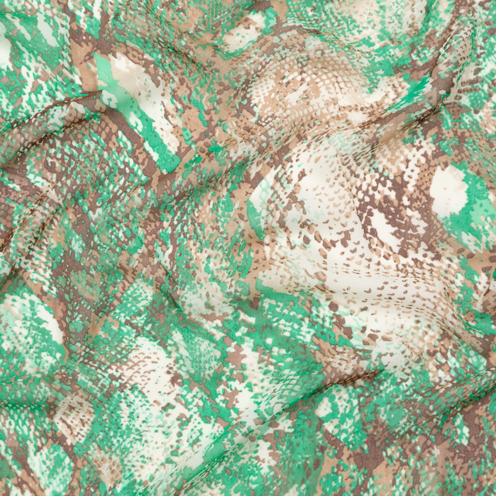 Green and Brown Python Printed Polyester Georgette - Joann Fabrics