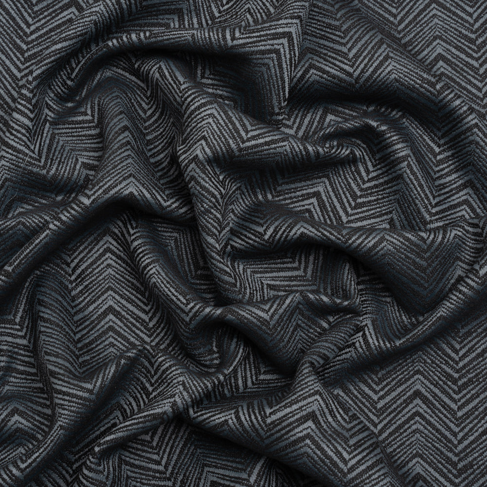Herringbone Chevrons Recycled Polyester and Cotton Drapery Jacquard - Ink - British Imported - Joann Fabrics
