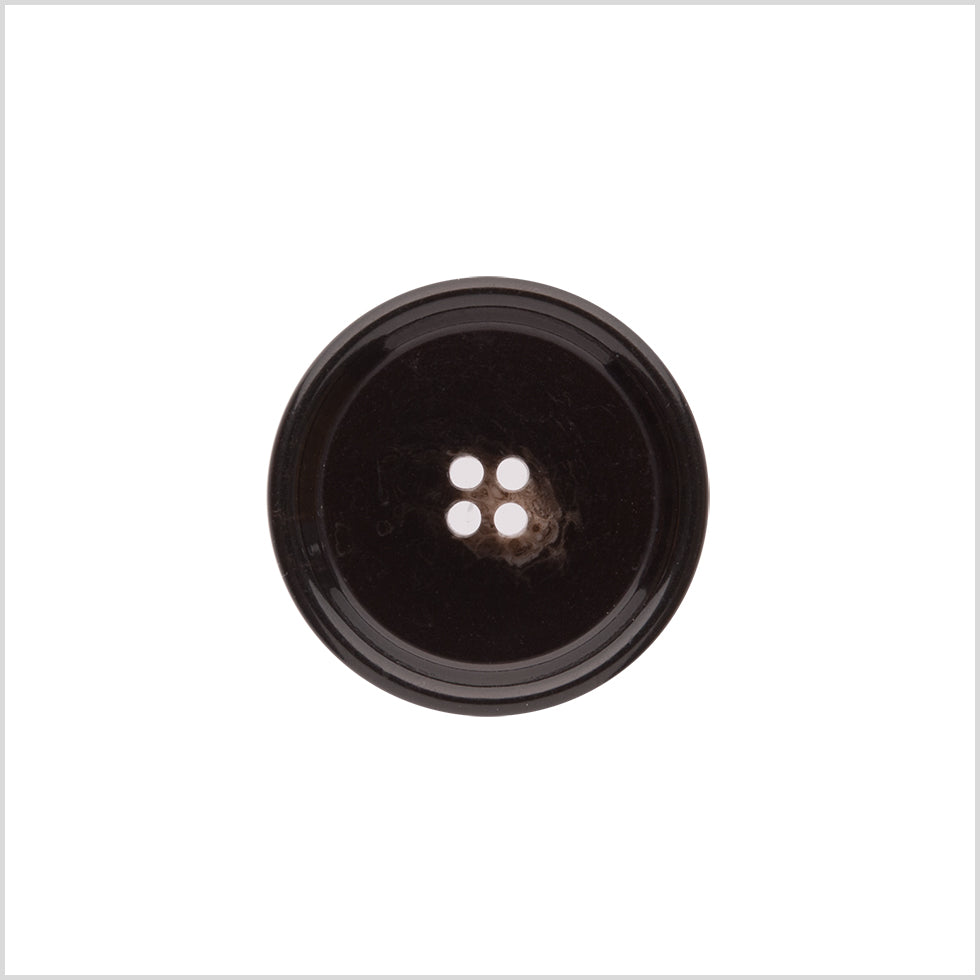 Italian Shiny Dark Brown Rimmed 4-Hole Button - 40L/25.5mm - Joann Fabrics