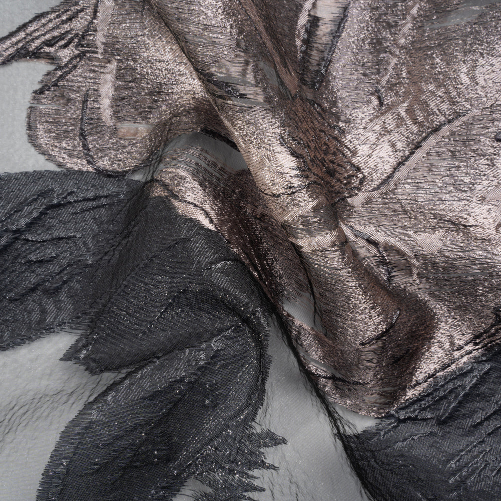 Metallic Pink and Black Big Florals Luxury Burnout Brocade - Joann Fabrics