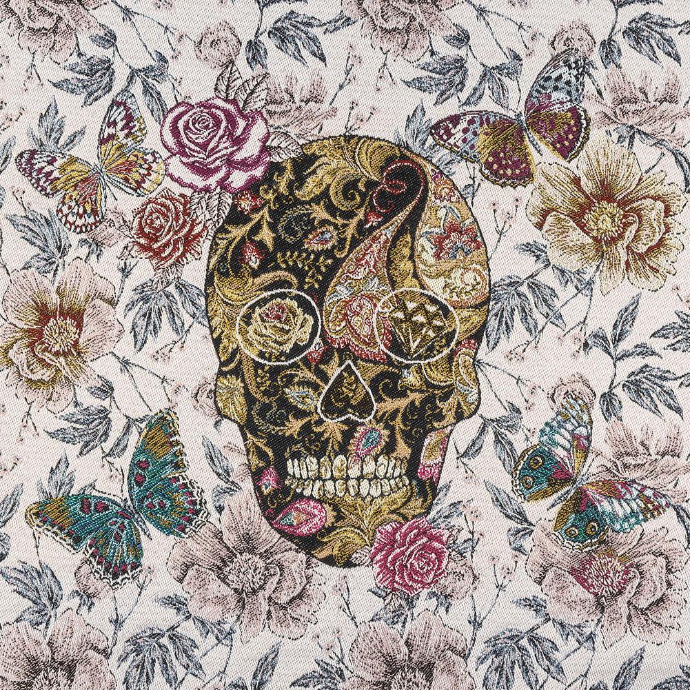 French Blanc Skull in Love Oversized Square Patch - 18.875