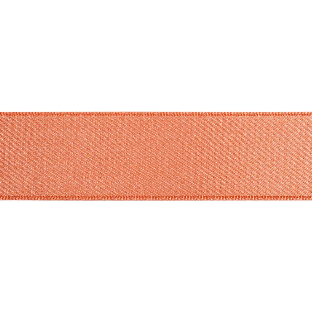 Peach Double Face French Satin Ribbon - 1