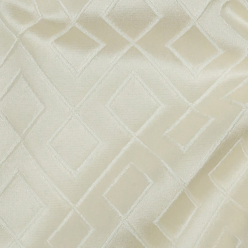 Satin-Faced Jacquard - Ivory Diamond Fret - British Imported - Joann Fabrics