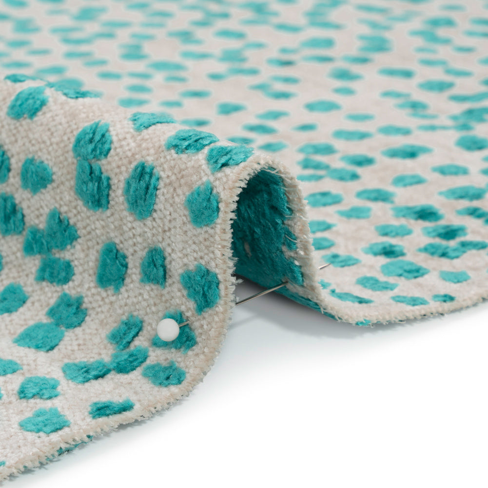 Upholstery Chenille - Aqua Spotted - Piperhill Collection - Joann Fabrics
