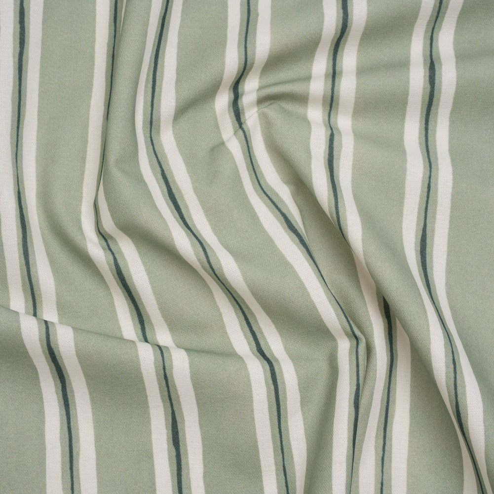 Brushed Cotton and Linen Canvas Print - Aloe Painted Stripes - British Imported - Joann Fabrics