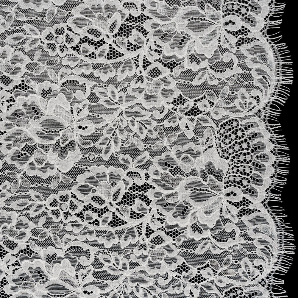Corded Raschel Lace Panel with Finished Edges - Off White Classic Florals - Joann Fabrics