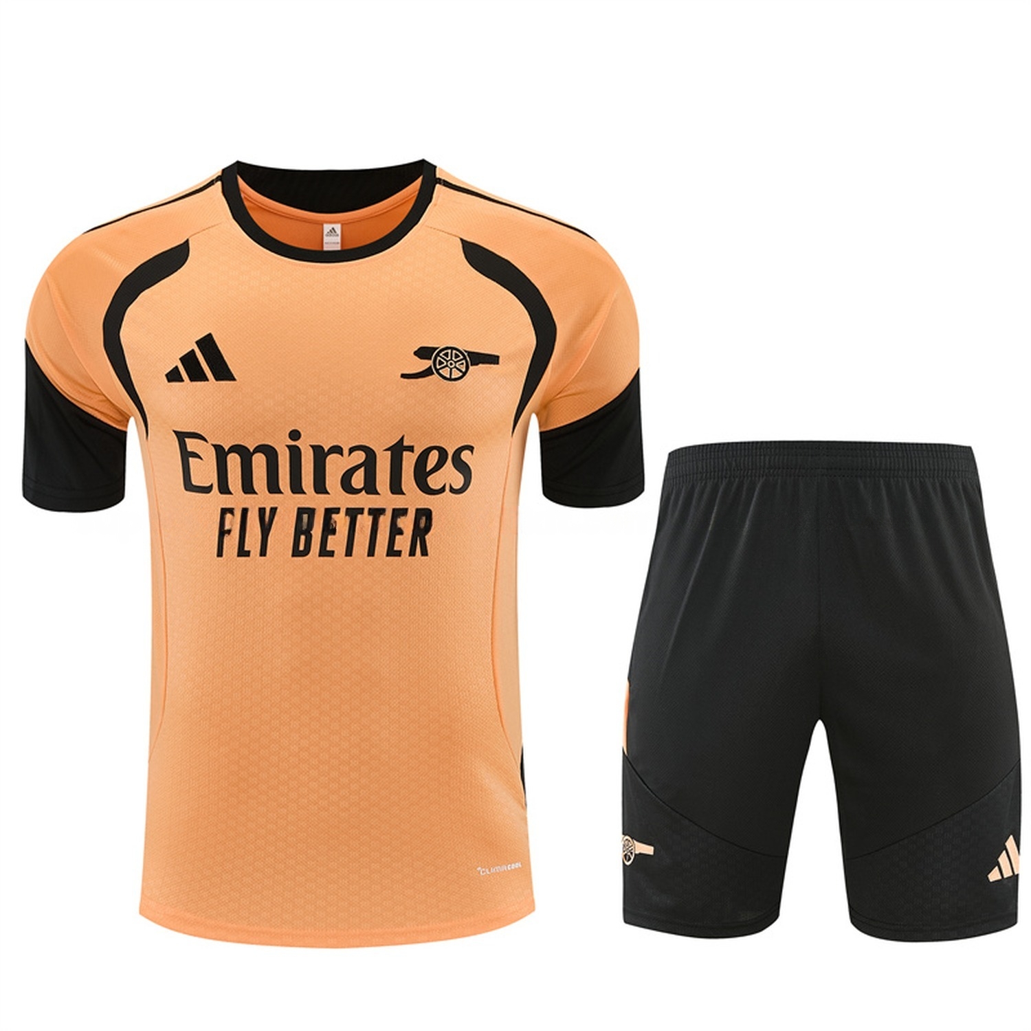 Arsenal 26-27 Short-Sleeve Training Set - Orange Top & Black Shorts - UnitedFutballJersey