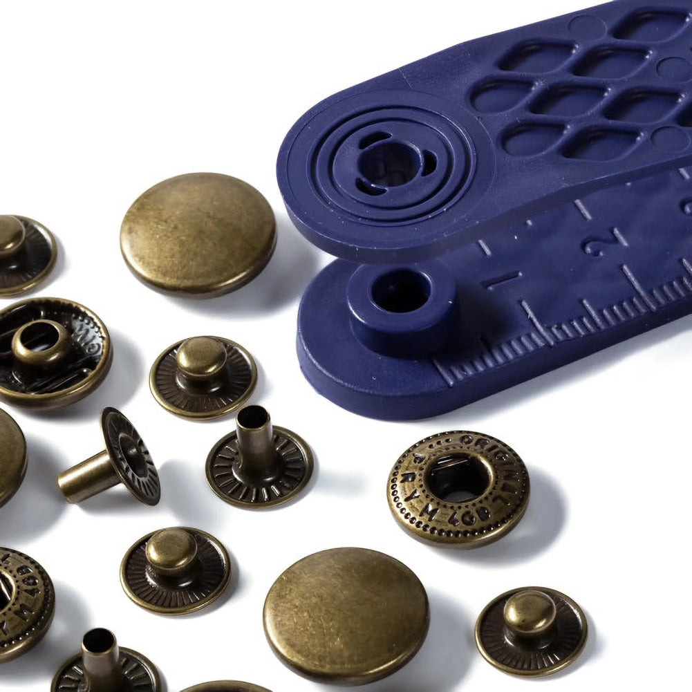 Prym Anorak Press Fasteners with Tools - Antique Brass 15mm - 10pc - Joann Fabrics