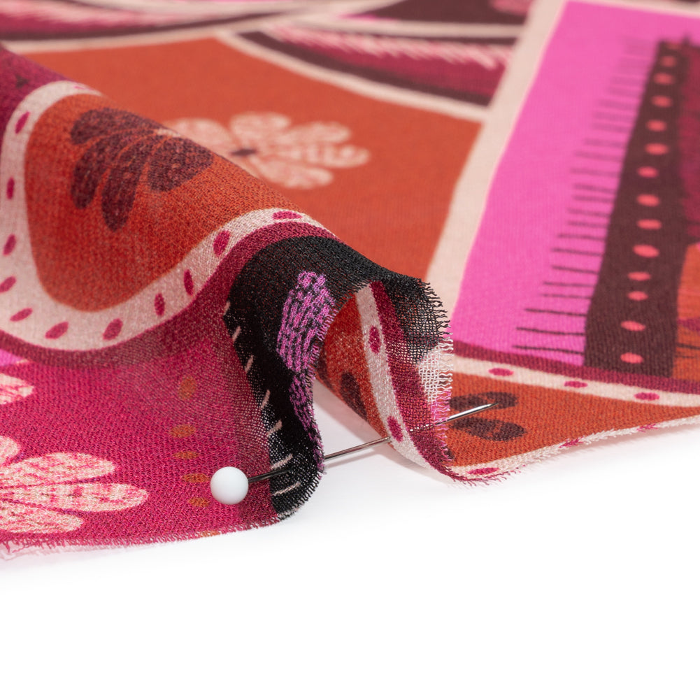 Mood Exclusive Fuchsia Floralscape Viscose Georgette - Joann Fabrics