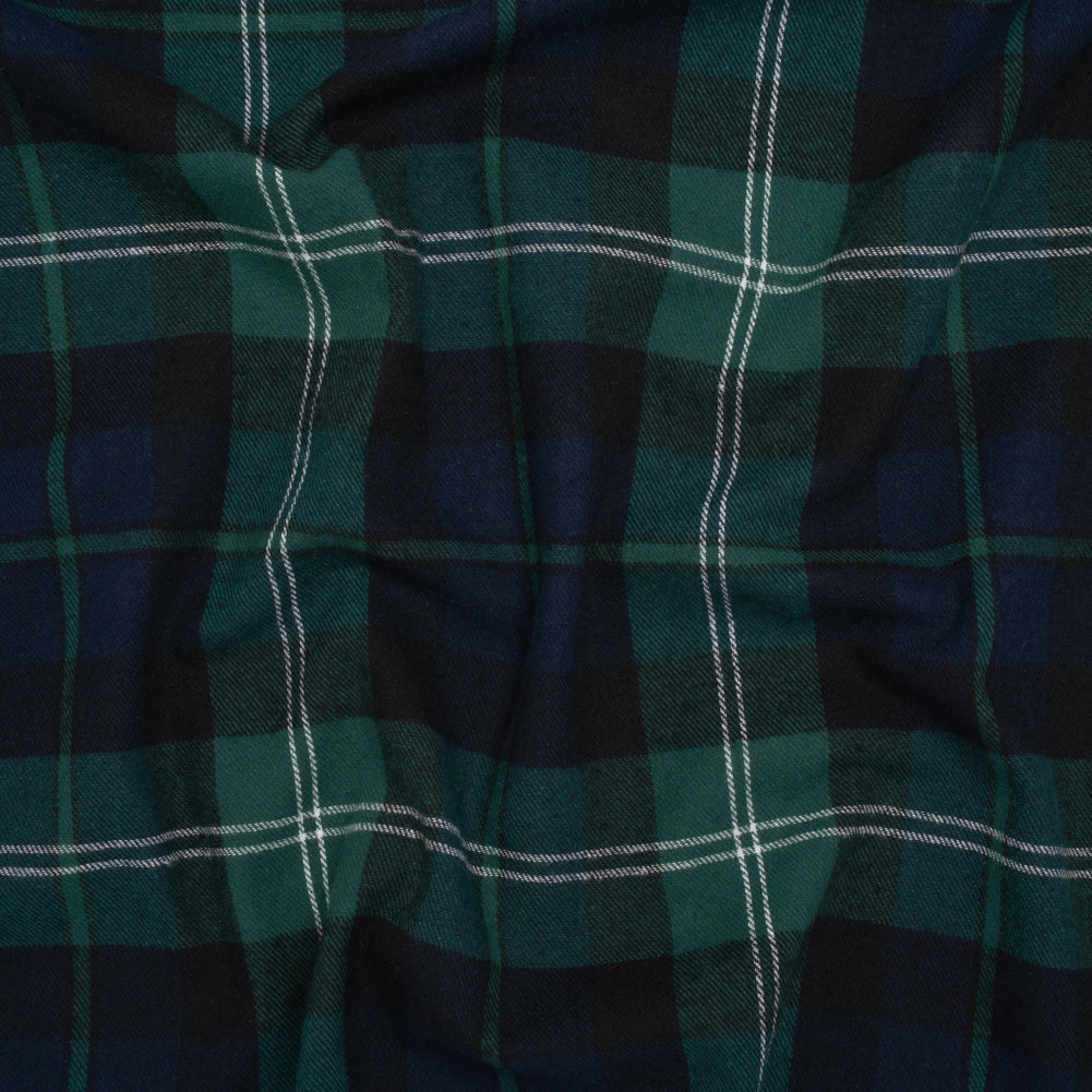 Yarn-Dyed Cotton Twill Flannel - Green, Black and Blue Black Watch Plaid - Joann Fabrics