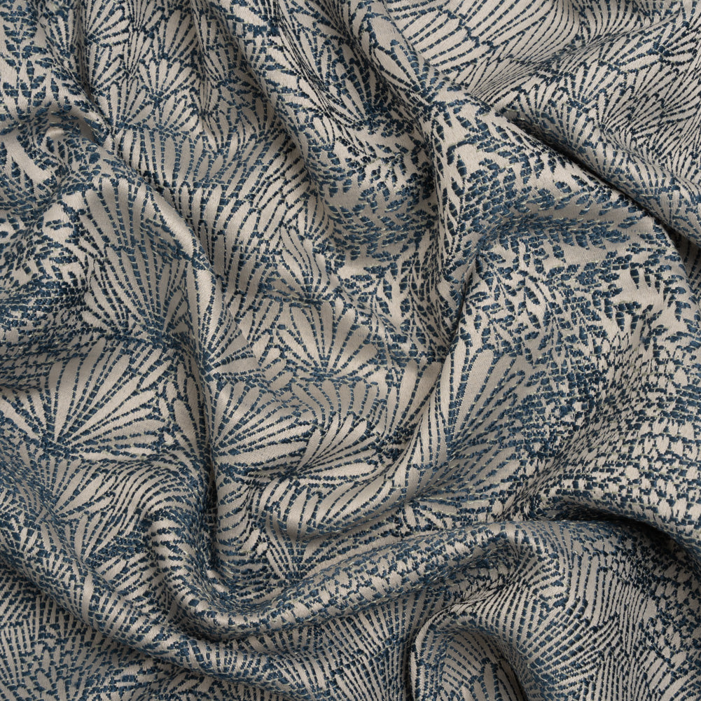 Recycled Polyester Jacquard - Indigo Lush Garden - British Imported - Joann Fabrics