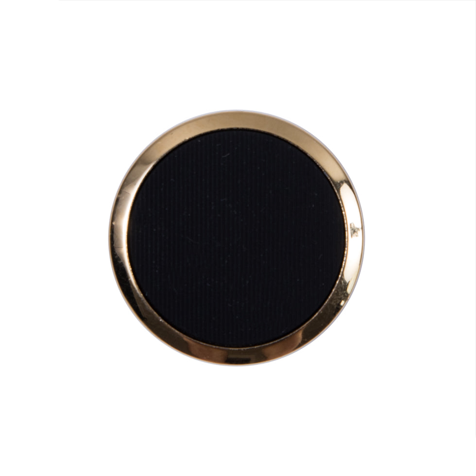 Italian Black and Gold Plastic Shank-Back Button - 36L/23mm - Joann Fabrics