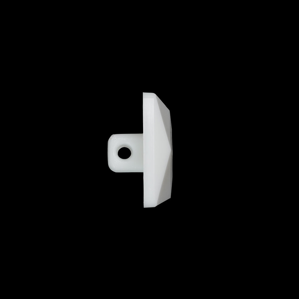 Plastic Shank Back Button - White Faceted Square - 36L/23mm - Joann Fabrics