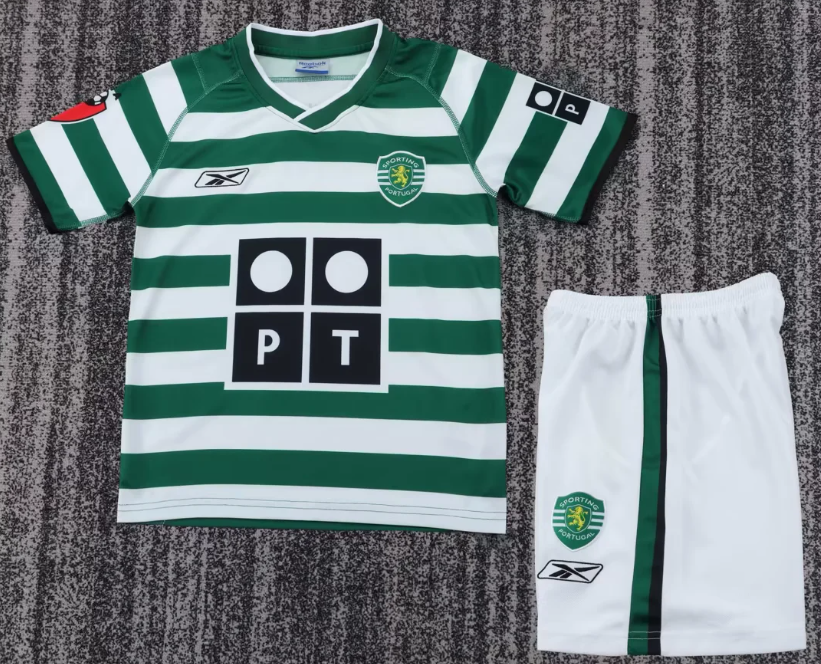 2003/2004 Retro Sporting Lisbon Home Football Shirt 1:1 Thai Quality Kids Size