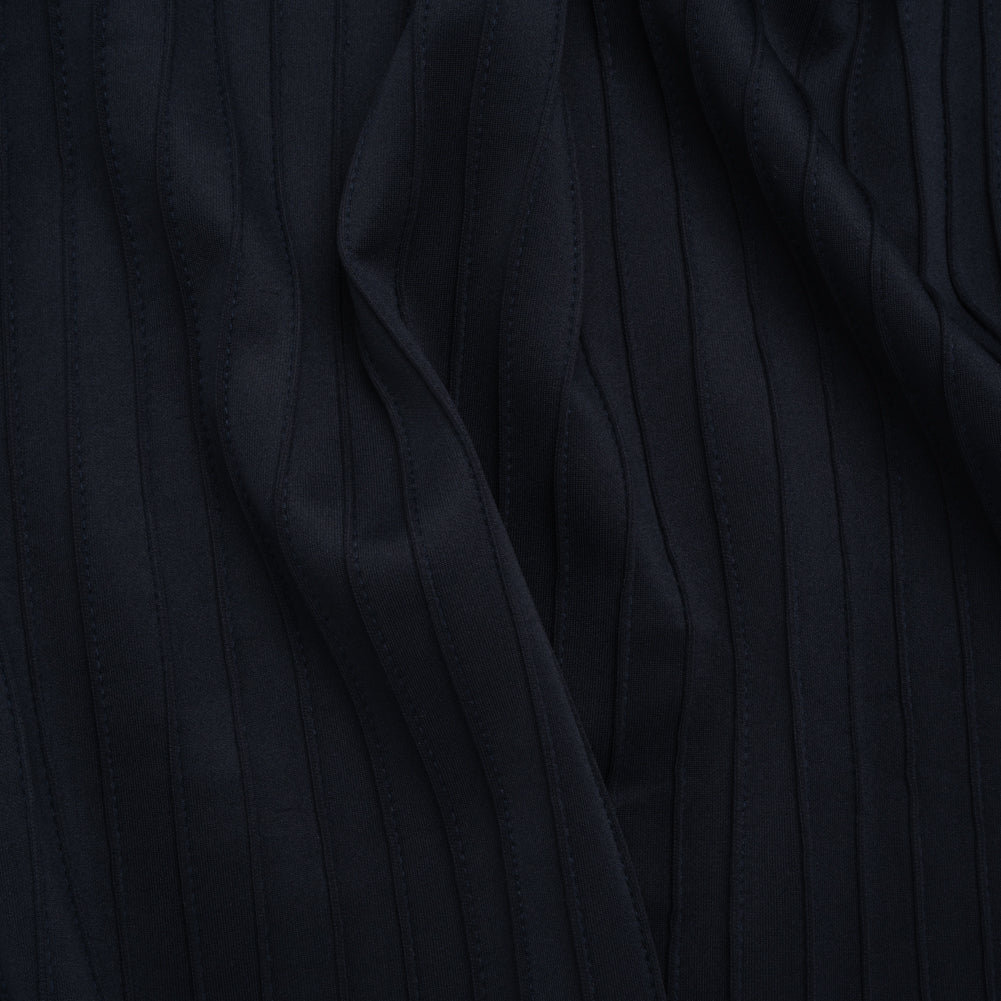 Pintucked Stretch Polyester Scuba Knit - Navy Blue - Designer Deadstock - Joann Fabrics