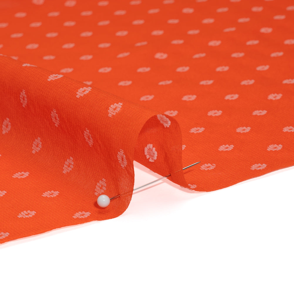 Orange and White Woven Diamond Dots Polyester Chiffon - Joann Fabrics