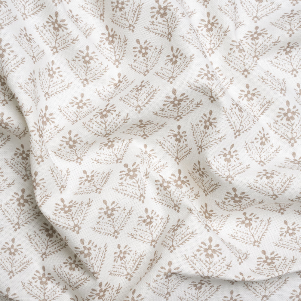 Cotton Canvas Print - Dark Dove Grey Flowering Ferns - British Imported - Joann Fabrics