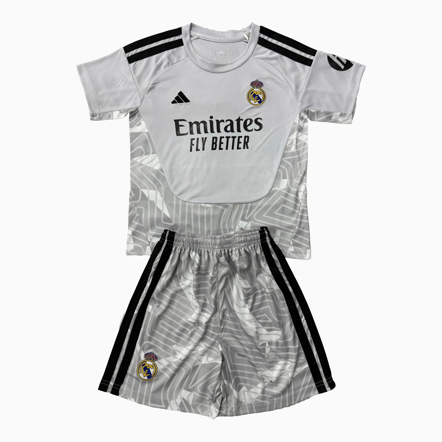 Real Madrid 26-27 Grey Goalkeeper Men's Adult Jersey Set - Fans Version - UnitedFutballJersey