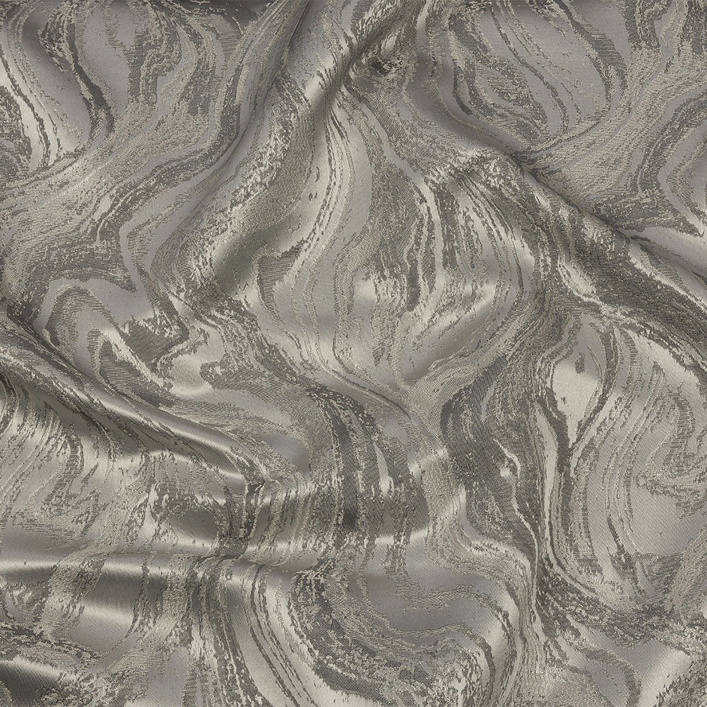 Metallic Drapery Jacquard - Platinum Metamorphic Swirls - British Imported - Joann Fabrics